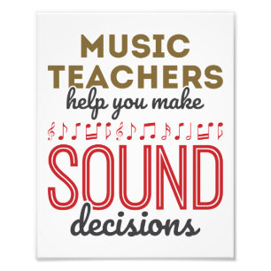 Music Teacher Apprecision Gift Ljud beslut Fototryck