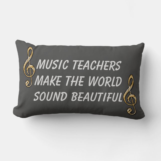 Music Teacher Apprecition Guld Clef Classroom Lumbarkudde (Framsida)