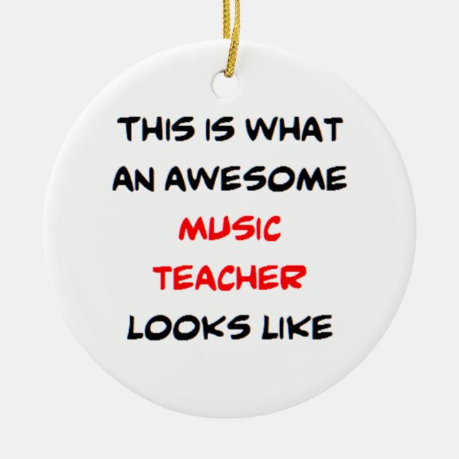 music teacher, awesome julgransprydnad keramik (Framsidan)