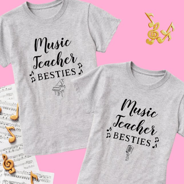 Music Teacher Besties Piano Best Friend T Shirt (Skapare uppladdad)
