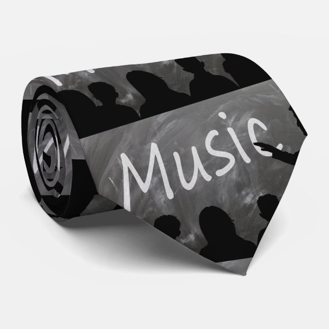 Music Teacher Blackboard Chalk Necktie Slips (Rullad)