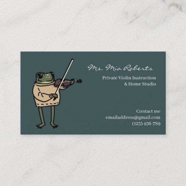 Music Teacher Buisness Card Visitkort (Framsida)