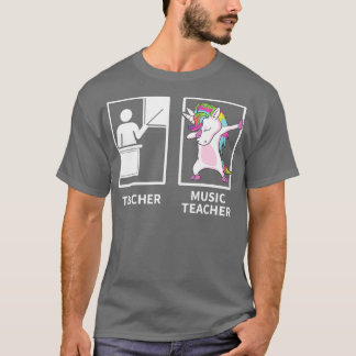 Music Teacher Dabbing Unicorn Teacher Gift T Shirt