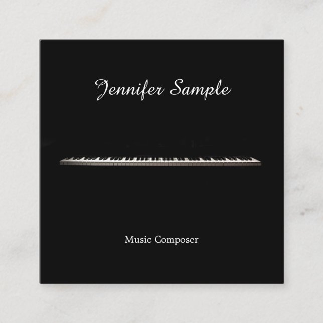 Music Teacher Elegant Musician Template Modern Fyrkantigt Visitkort (Framsida)