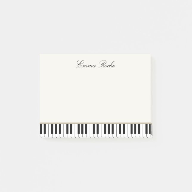 Music Teacher Elegant Piano Nycklar Affärskort Post-it Block (Framsida)