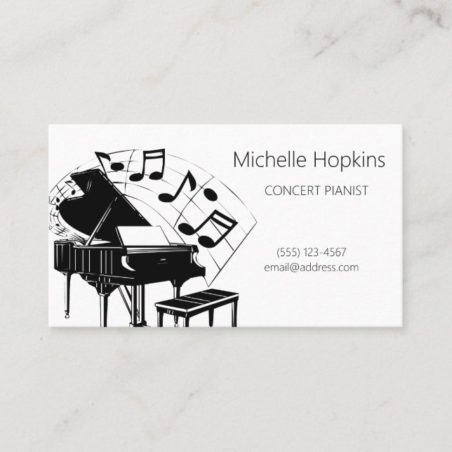 Music Teacher Elegant Piano Nycklar Telefonkort (Framsida)