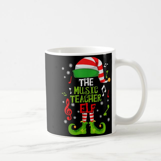 Music Teacher Elf Christmas Family Matching Xmas G Kaffemugg (Höger)