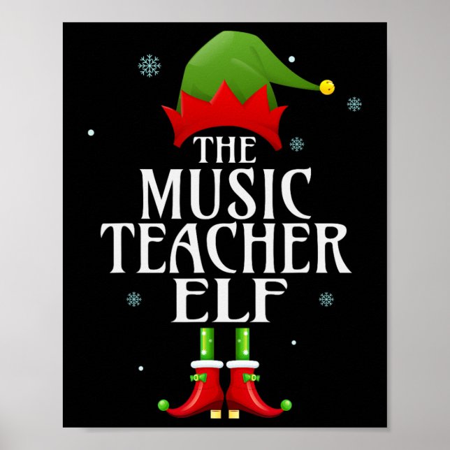 Music Teacher Elf Julafton Matching Family Group C Poster (Framsidan)