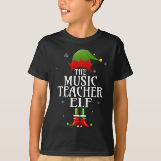 Music Teacher Elf Julafton Matching Family Group C T Shirt