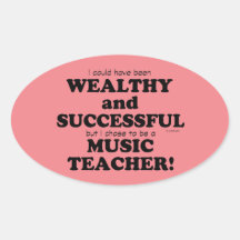 Music Teacher Förmögen och Successet Oval Sticker