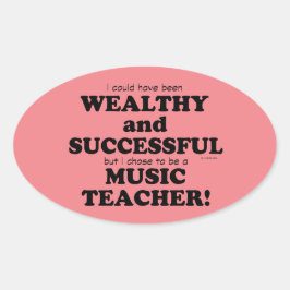 Music Teacher Förmögen och Successet Oval Sticker Ovalt Klistermärke
