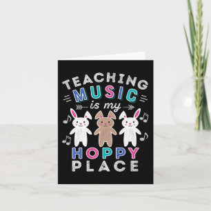 Music Teacher Gift Påsk Hoppy Bunny Rabbit Cute Kort