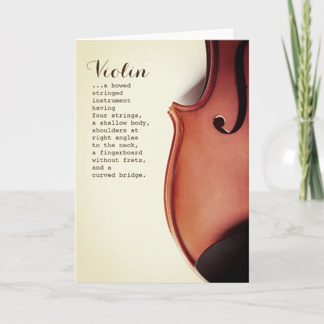 Music Teacher Gifts - Definition a Violin Kort (Framsida)
