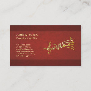 Music Teacher Guitar Elegant Silke Avslutar Luxe Visitkort