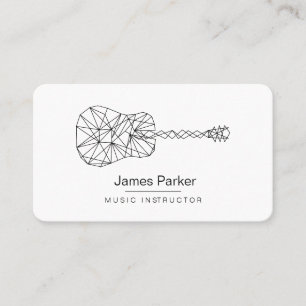 Music Teacher Guitar Logotyp Minimalist Musician Visitkort