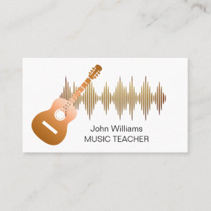 Music Teacher Guitar Musician Ro Guld Elegant Visitkort