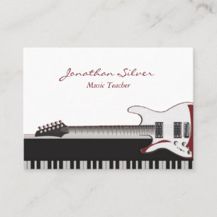 Music Teacher Guitar & Piano Nycklar Visitkort