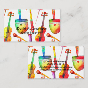 Music Teacher Guitar Teacher Piano Teacher Lessons Visitkort