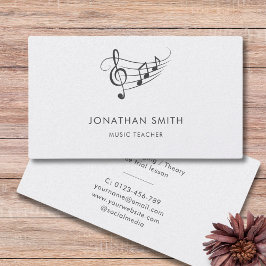 Music Teacher Guld Treble Clef Modern Visitkort