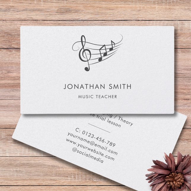 Music Teacher Guld Treble Clef Modern Visitkort (Skapare uppladdad)