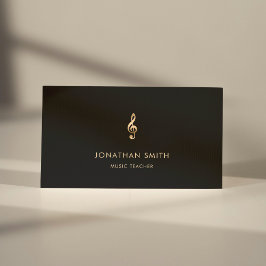 Music Teacher Guld Treble Clef Modern Visitkort