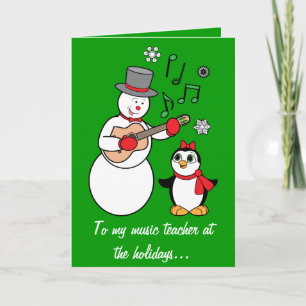 Music Teacher Helgdag Card från Student Helgkort