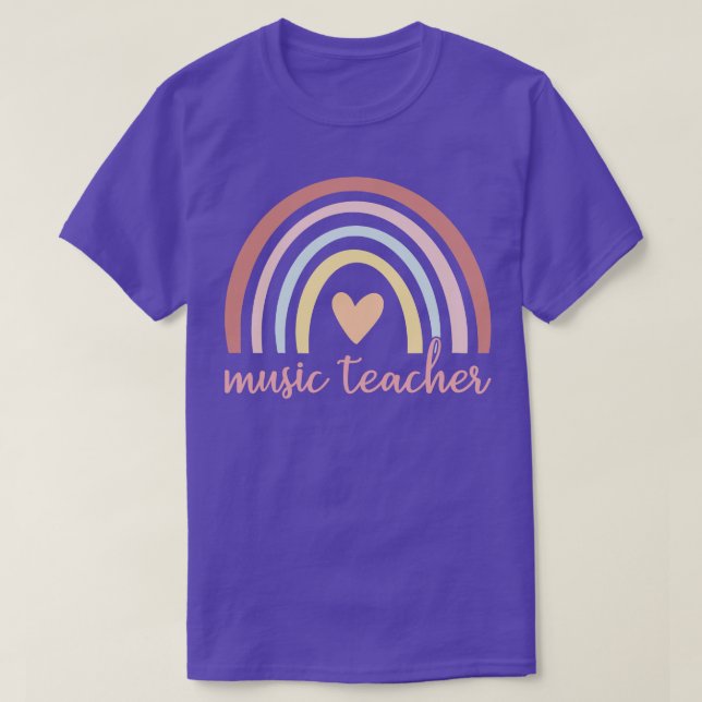 Music Teacher I Boho Rainbow T Shirt (Design framsida)