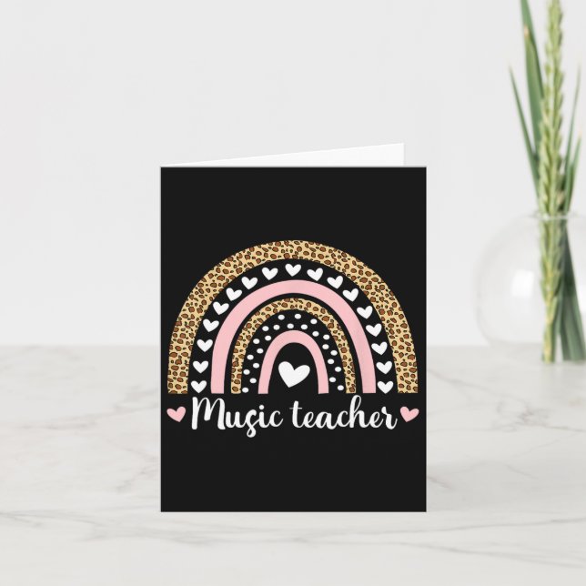 Music Teacher Leopard Boho Rainbow 100 dagar av Sc Kort (Framsida)