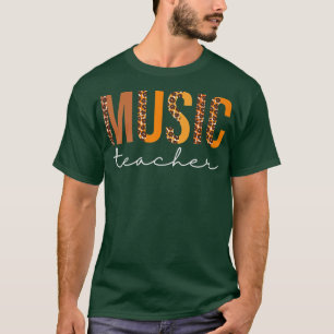 Music Teacher leopard Squad Cute Fall Höst tack T Shirt