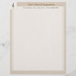 Music Teacher Letterhead Stationary Brevhuvud