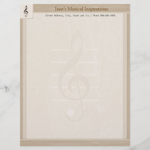 Music Teacher Letterhead Stationary Brevhuvud