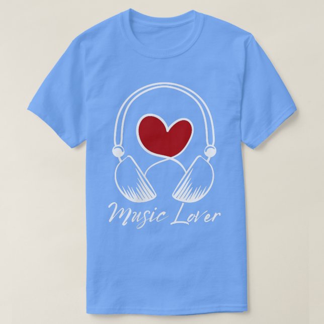 Music Teacher Music-Älskare I Heart Music-hörlurar T Shirt (Design framsida)