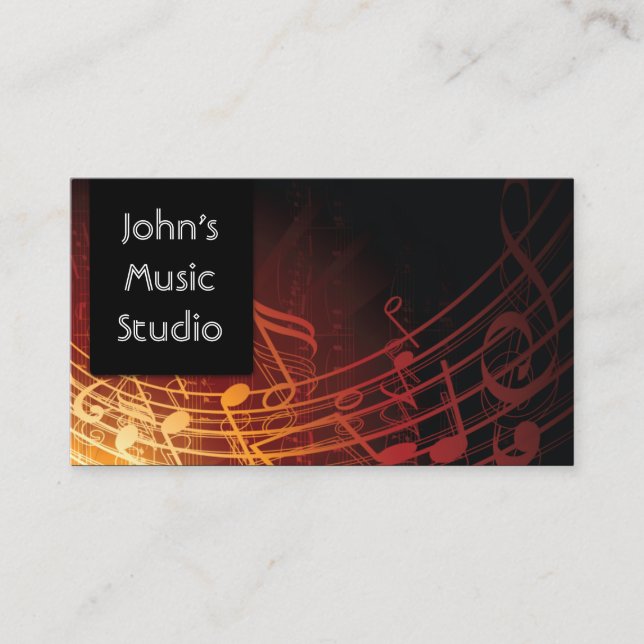 Music Teacher Music Studio Elegant Musical Visitkort (Framsida)