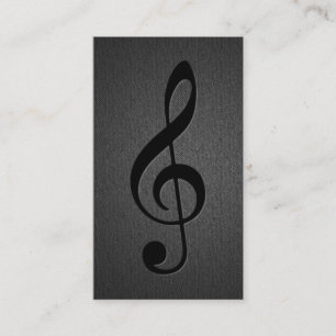 Music Teacher Musical Clef Symbol Elegant Black Visitkort