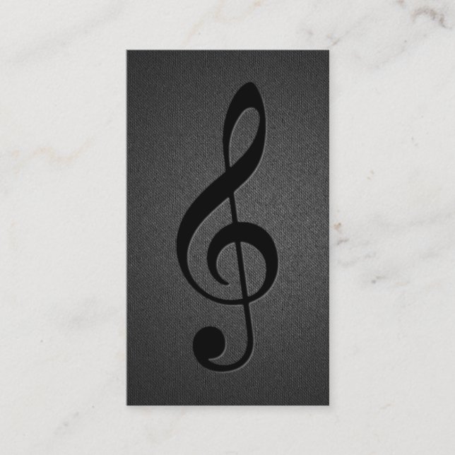 Music Teacher Musical Clef Symbol Elegant Black Visitkort (Framsida)