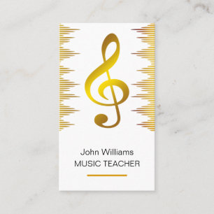 Music Teacher Musician Guld Elegant Visitkort