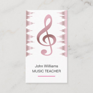 Music Teacher Musician Ro Guld Elegant Business Visitkort