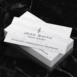 Music Teacher Musik noter Elegant Visitkort