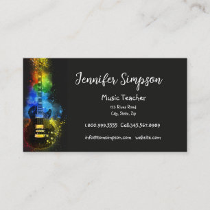 Music Teacher Musik noter Guitar Band Visitkort