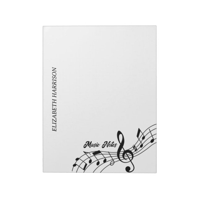 Music Teacher Musik noter Treble Clef Anteckningsb Anteckningsblock (Roterad)