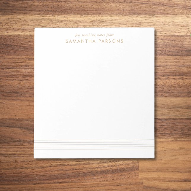 Music Teacher Notes Guld Elegant Anteckningsblock (Skapare uppladdad)