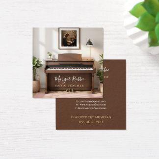 Music Teacher | Pianist Business Card Fyrkantigt Visitkort