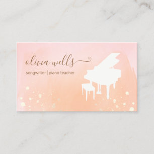Music Teacher, Pianist, Songwriter, Watercolor Visitkort