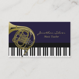 Music Teacher Piano Nycklar Fransk Horn Profession Visitkort