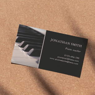 Music Teacher Piano Nycklar Professionell Visitkort