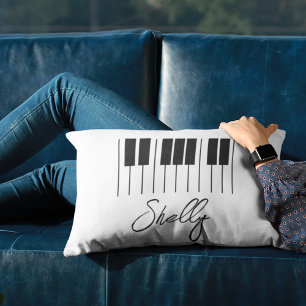 Music Teacher Piano Student Tangentbord Namn Prydnadskudde