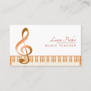 Music Teacher Piano Tangentbord Elegant Musical Ny Visitkort