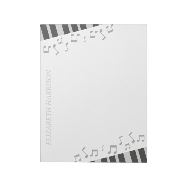 Music Teacher Piano Tangentbord Musik noter Anteck Anteckningsblock (Roterad)