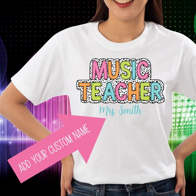Music Teacher Polka Dot Tshirt T Shirt (Skapare uppladdad)