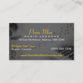 Music Teacher | Private Music Lessons  Visitkort